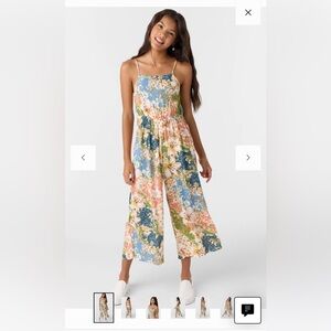 O'Neill Floral Maxi Dress in Peach, Green & Blue